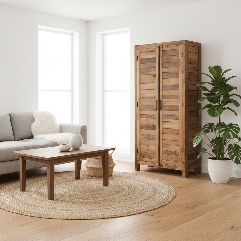 Schrank >Stripe< aus Altholz mit 2 Türen