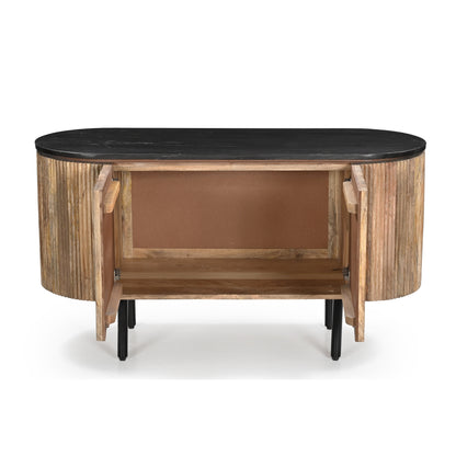TV-Board >Marble< aus Mangoholz und Marmor