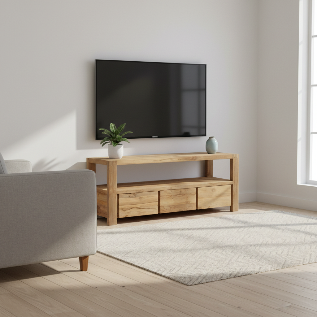 TV-Board >Nusa< Recycle Teakholz mit 3 Schubladen