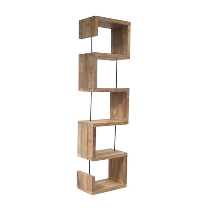 Regal Z-Form Bücherregal aus Recycle Teakholz