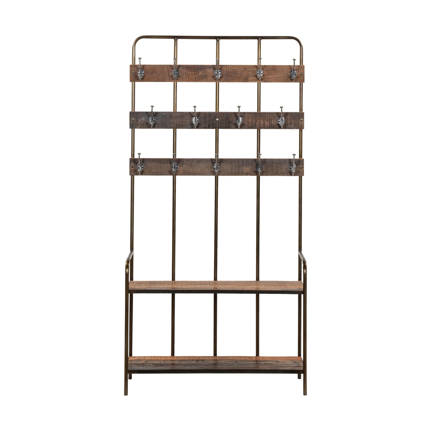Standgarderobe >Storage< aus Metall & Altholz