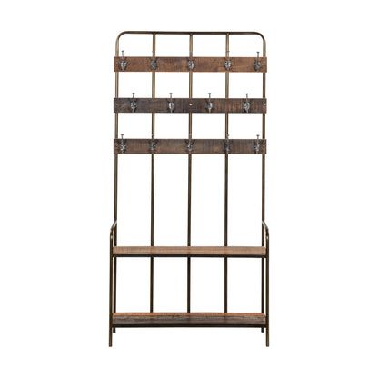 Standgarderobe >Storage< aus Metall & Altholz