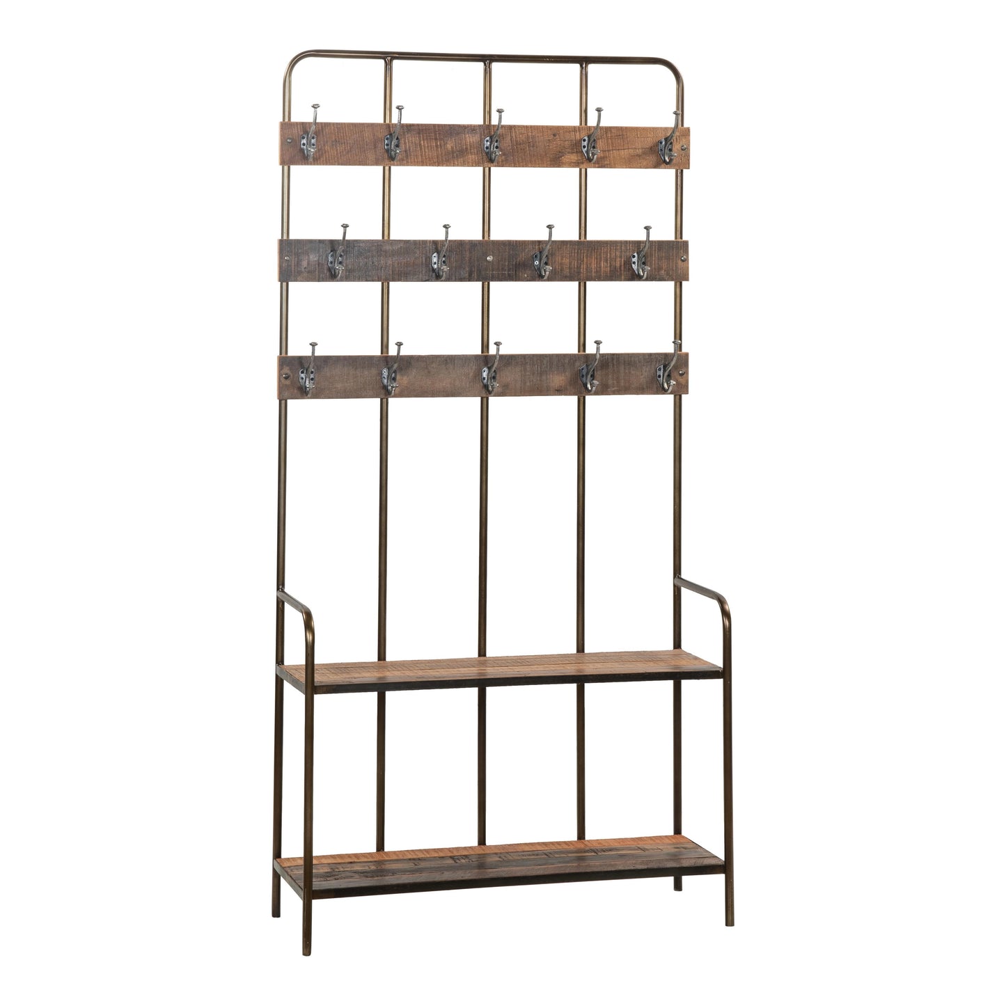 Standgarderobe >Storage< aus Metall & Altholz