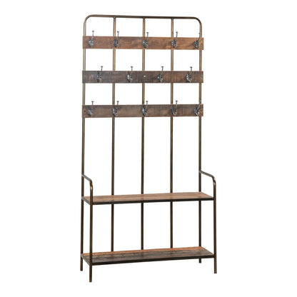 Standgarderobe >Storage< aus Metall & Altholz