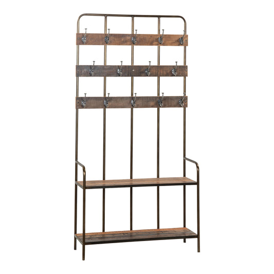 Standgarderobe >Storage< aus Metall & Altholz