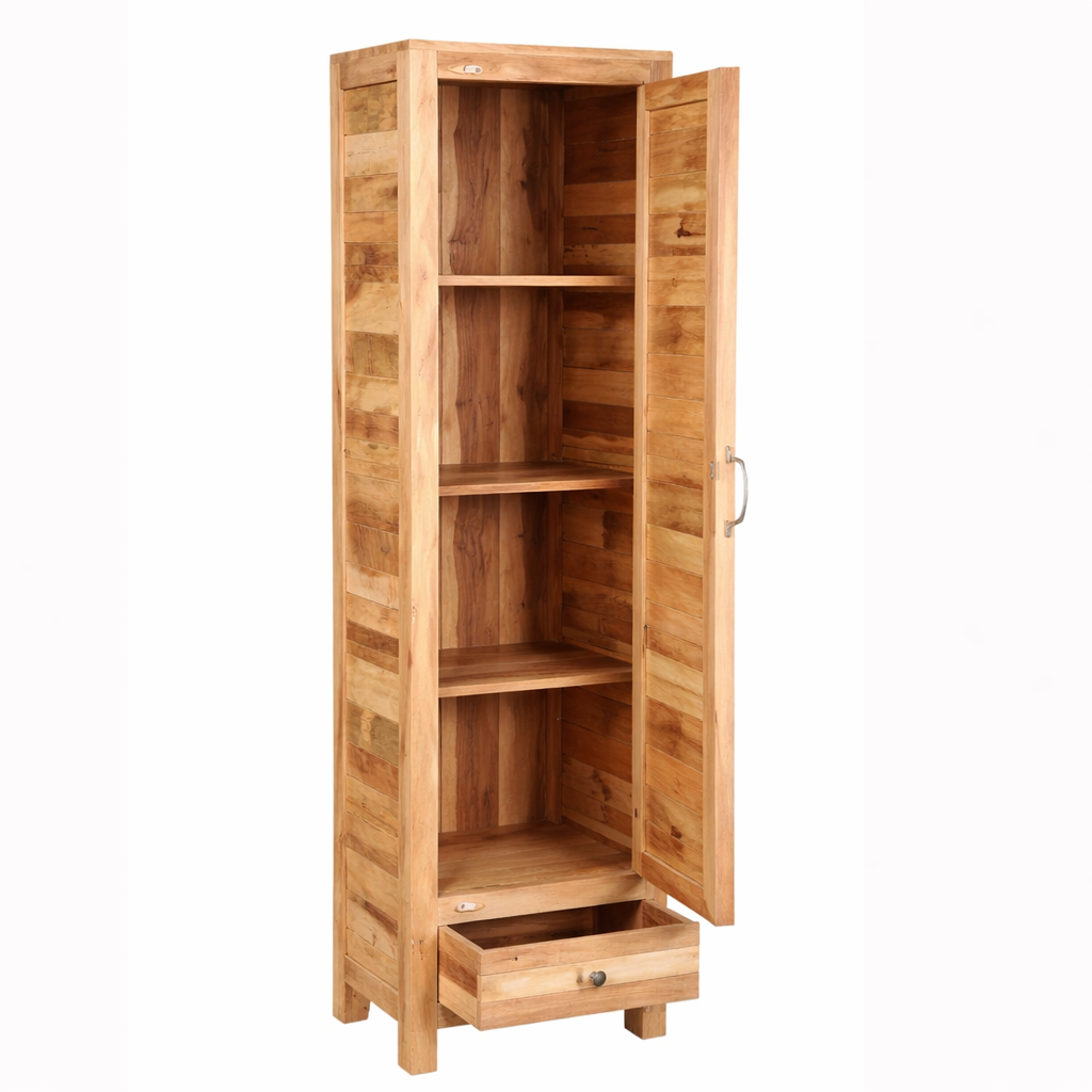 Highboard >Stripe< aus Altholz mit Tür & Schublade