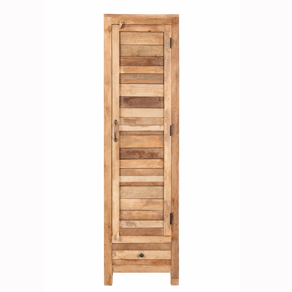 Highboard >Stripe< aus Altholz mit Tür & Schublade