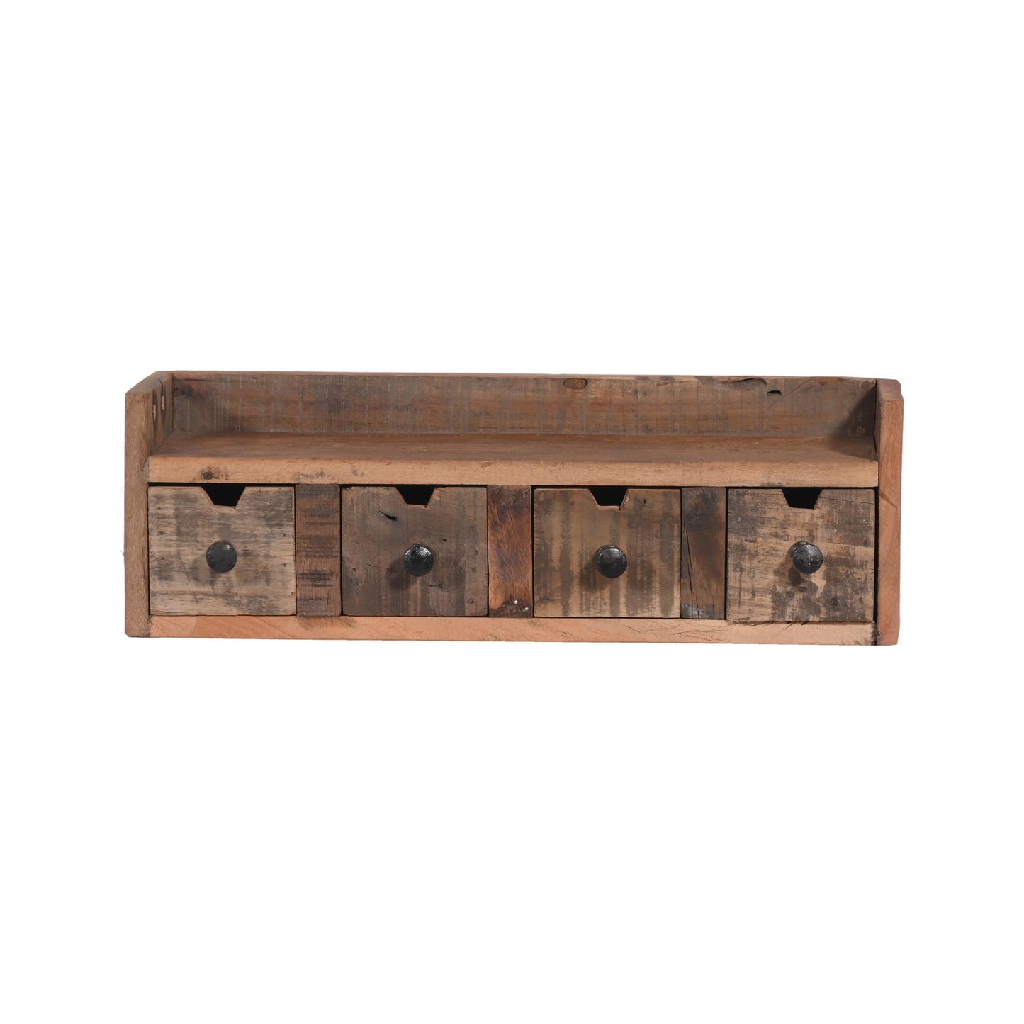 Wandboard aus Altholz mit 4 Schubladen