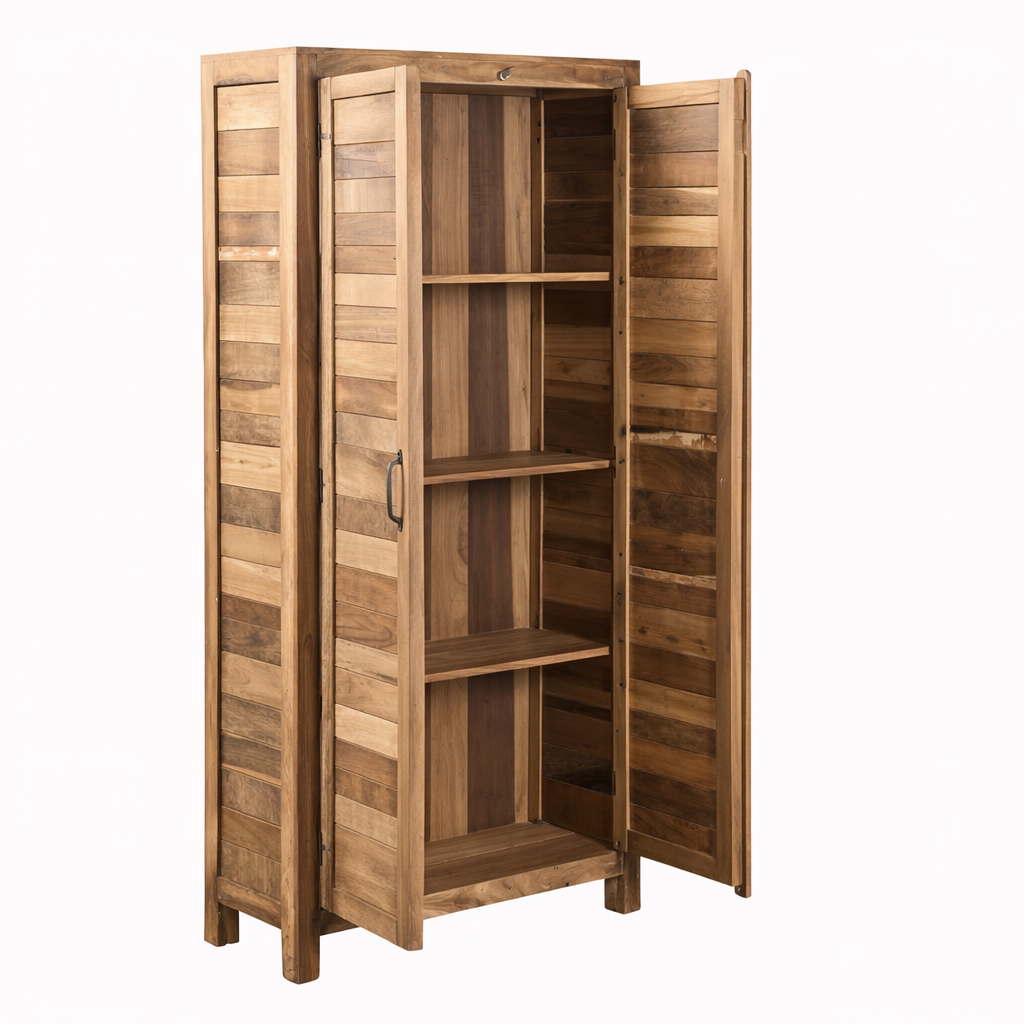 Schrank >Stripe< aus Altholz mit 2 Türen