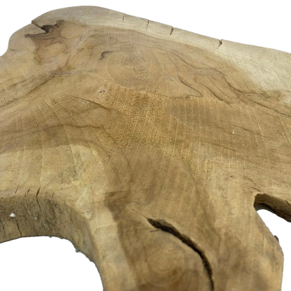 Baumscheibe Teak Holzbrett Deko Teller sägerau