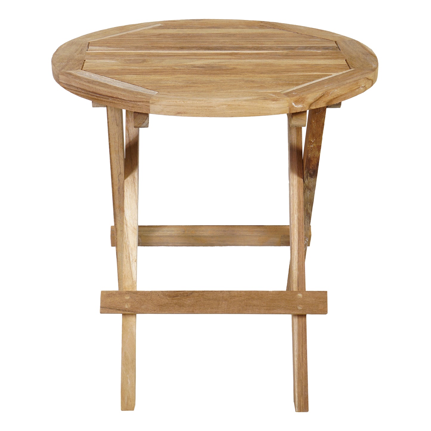Beistelltisch >Karimata< Gartentisch 50x50cm rund Teak klappbar - Natur
