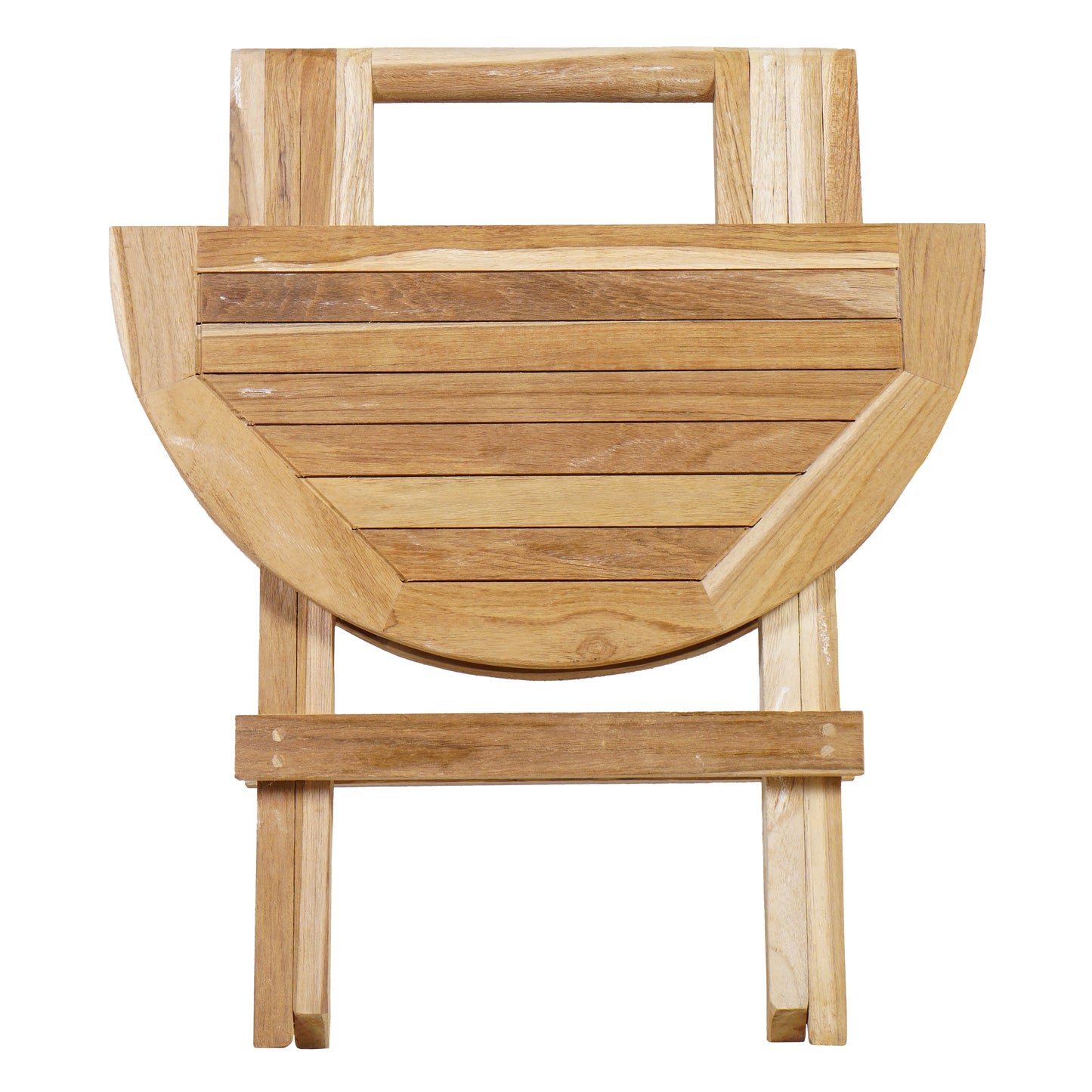Beistelltisch >Karimata< Gartentisch 50x50cm rund Teak klappbar - Natur