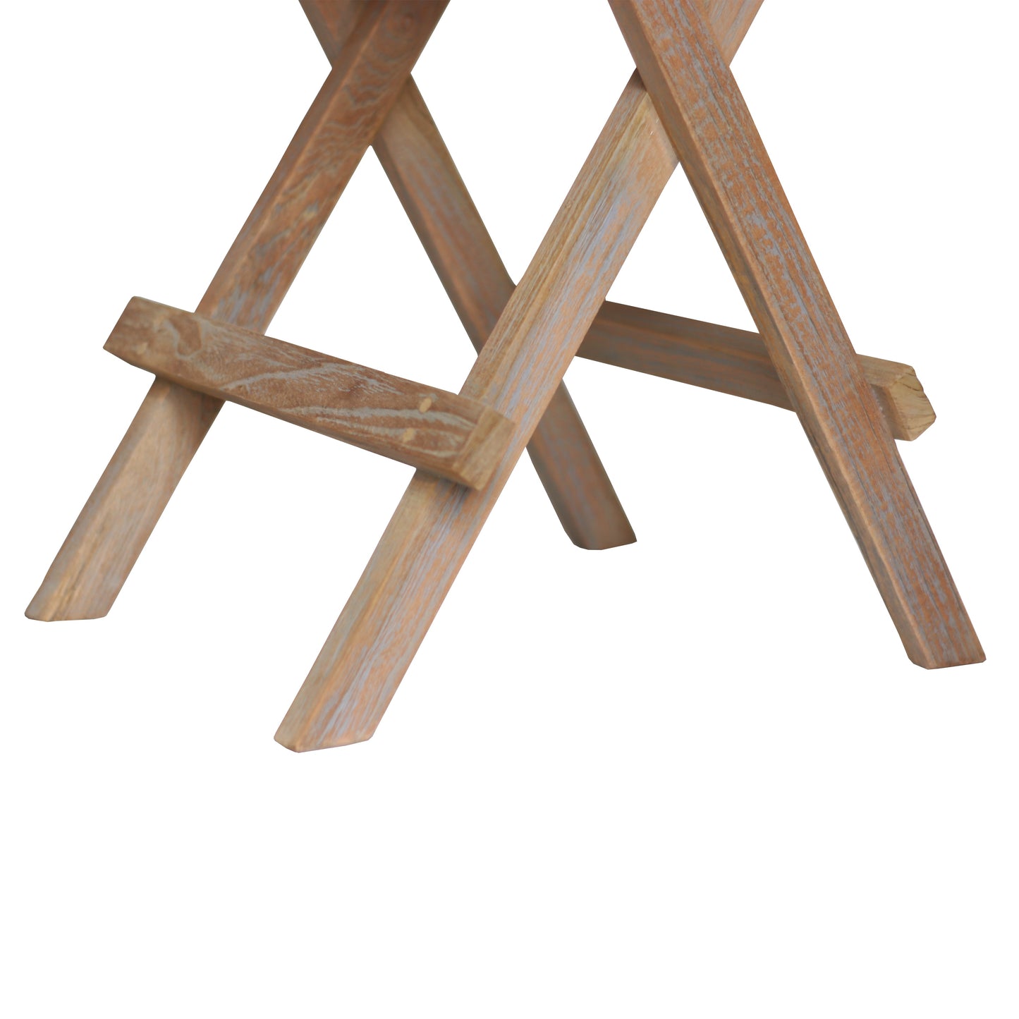 Beistelltisch >Karimata< Gartentisch 50x50cm rund Teak klappbar - Grey Wash
