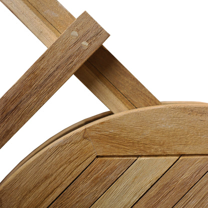 Beistelltisch >Karimata< Gartentisch 50x50cm rund Teak klappbar - Natur