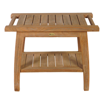 Beistelltisch  >Pajung< Gartenbank Hocker Teakholz