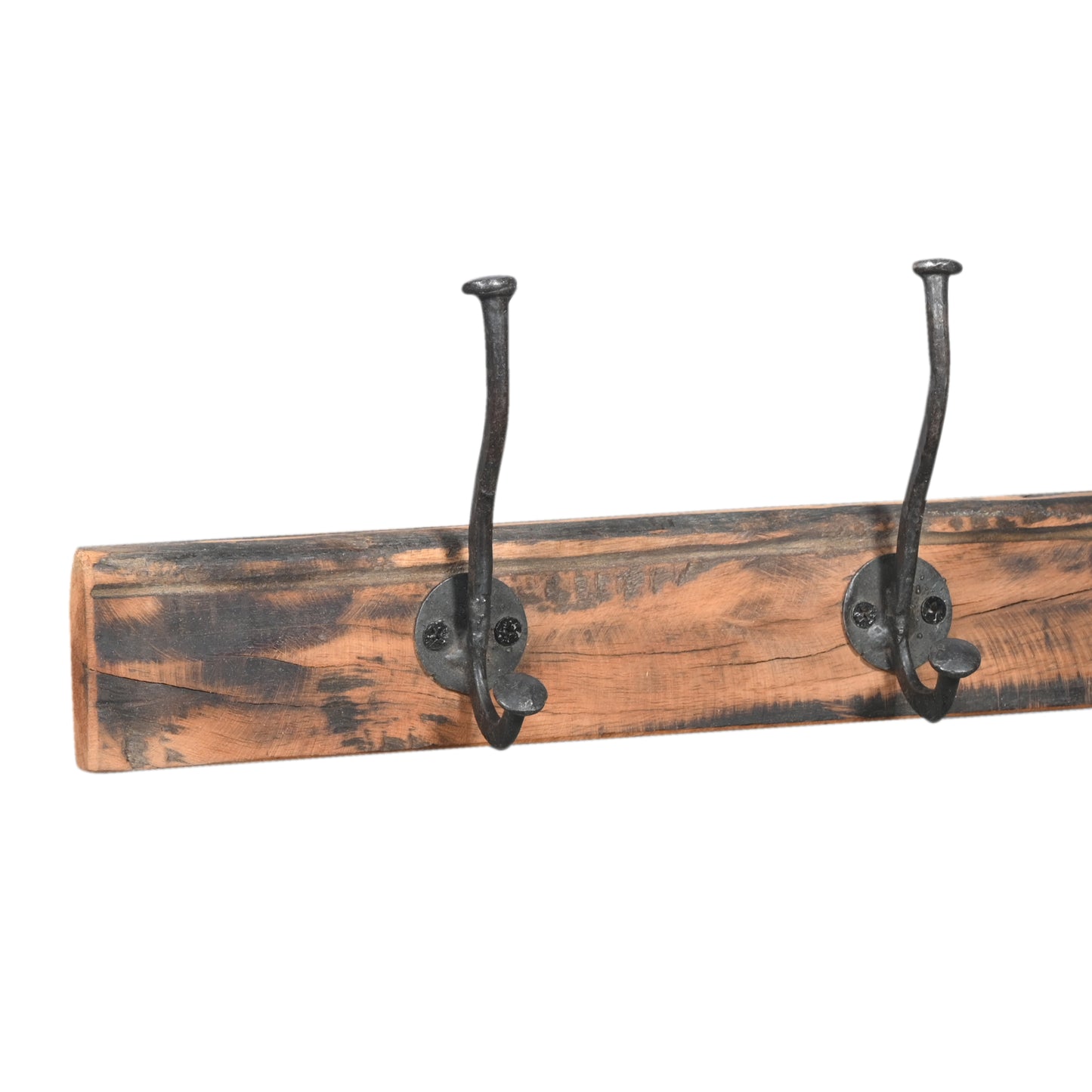 Wandgarderobe aus Altholz mit 4 Haken – rustikale Hakenleiste