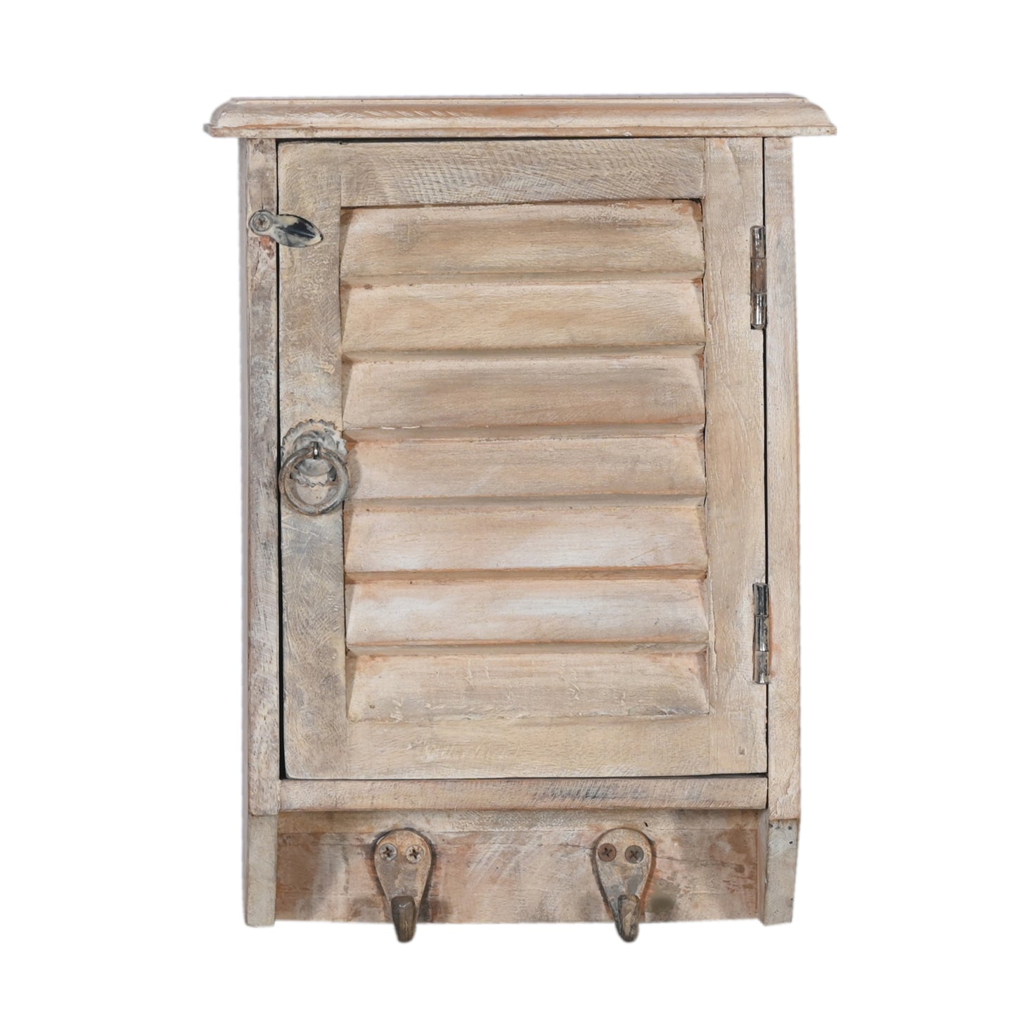 Schlüsselkasten aus Altholz Schlüsselschrank Vintage mit Lamellentür