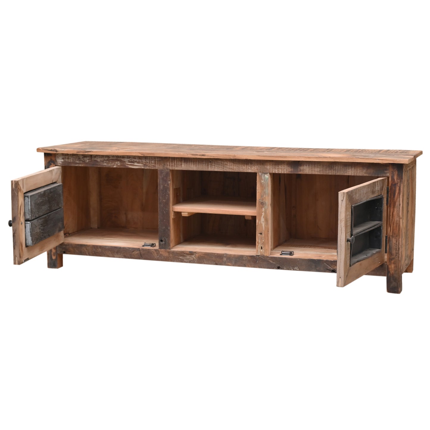 TV-Board Bakery aus Recycle Holz - 2 Türen & Regal