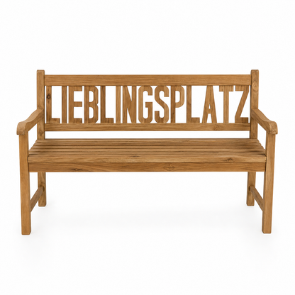 Gartenbank Lieblingsplatz massive Teak Bank 150cm