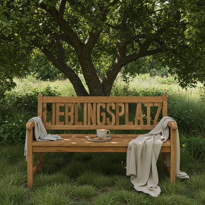 Gartenbank Lieblingsplatz massive Teak Bank 150cm
