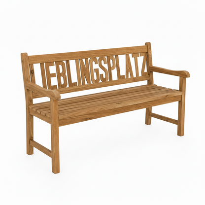 Gartenbank Lieblingsplatz massive Teak Bank 150cm