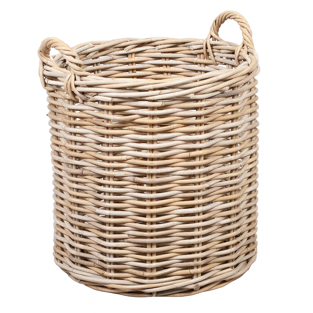 Korb >Florenz< aus Rattan Kubu Grau rund - versch. Größen