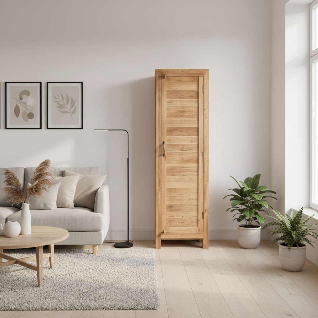 Highboard >Stripe< aus Altholz - 1 Tür