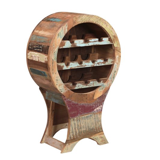 Weinschrank >Stripe< Weinregal aus Altholz
