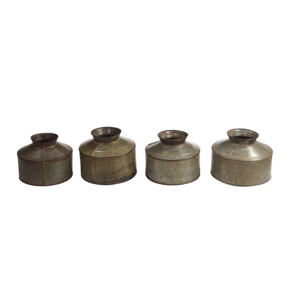 Topf Vase aus Altmetall
