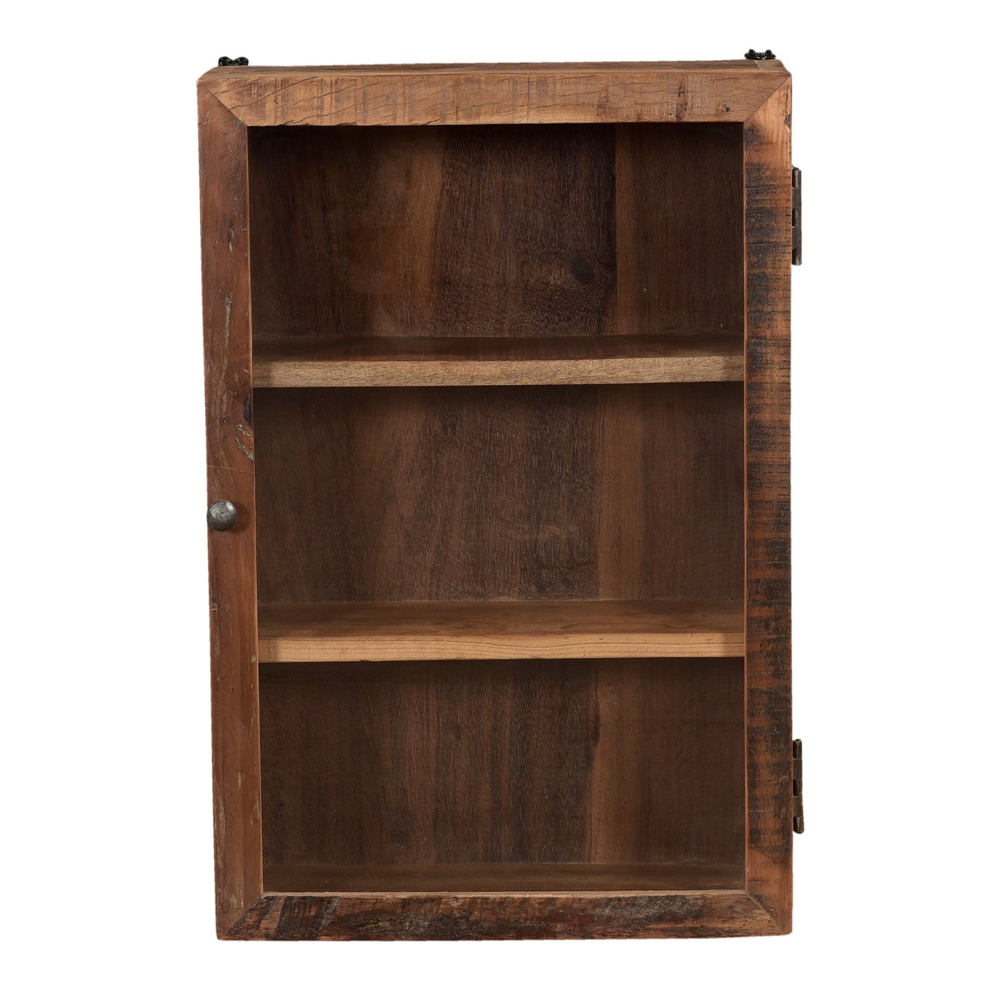 Wandschrank Vitrine mit Glas aus Altholz