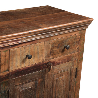 Sideboard mit antiken Türen & 4 Schubladen - 130cm