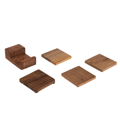 Untersetzer aus Holz 4er Set mit Ständer