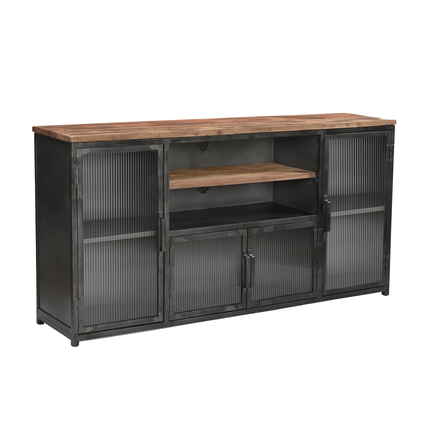 Sideboard >St. Louis< aus Metall & recycle Holz