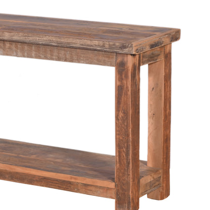 Sitzbank aus Holz mit Ablage 115cm