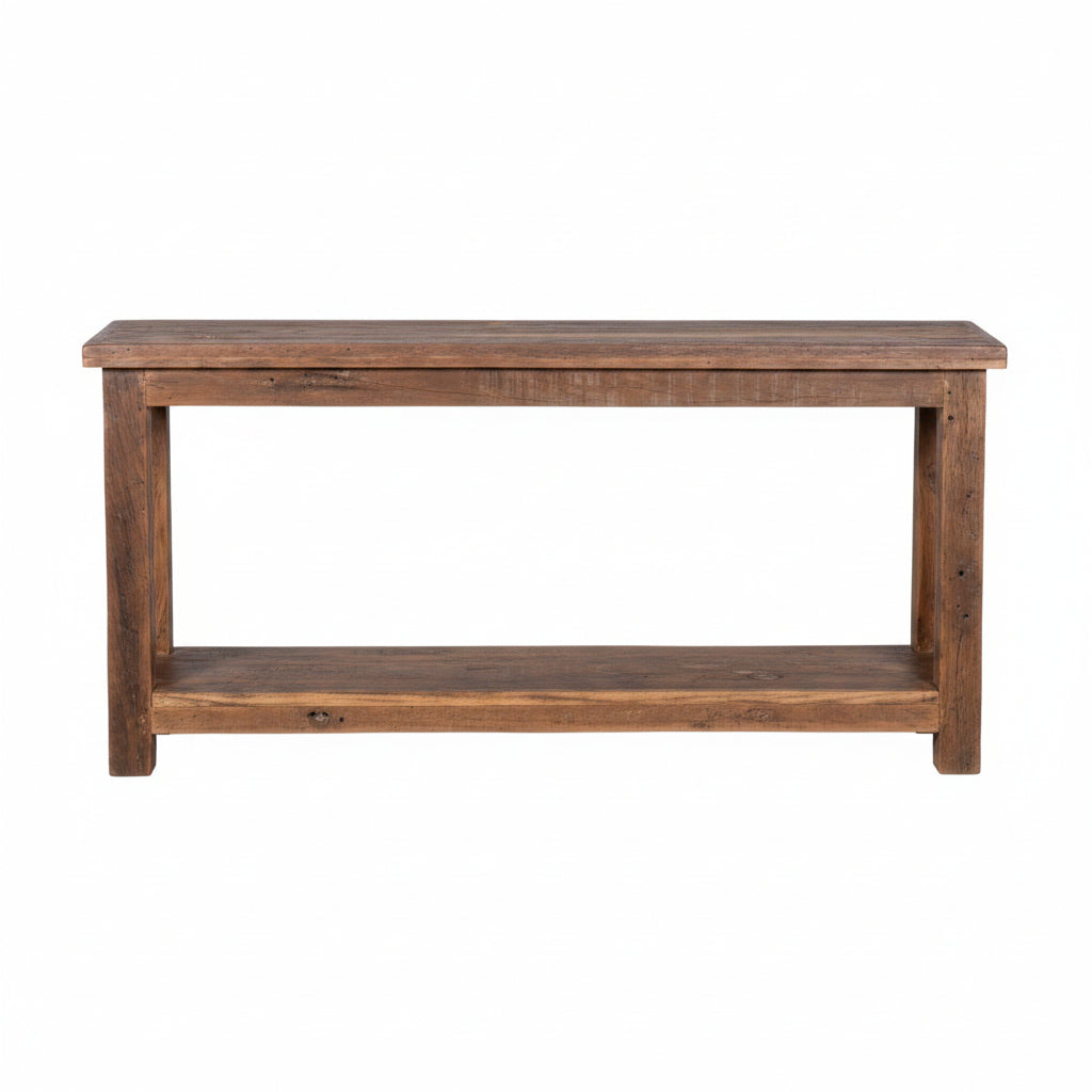 Sitzbank aus Holz mit Ablage 115cm