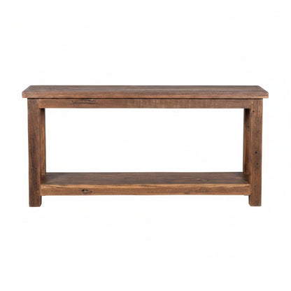 Sitzbank aus Holz mit Ablage 115cm