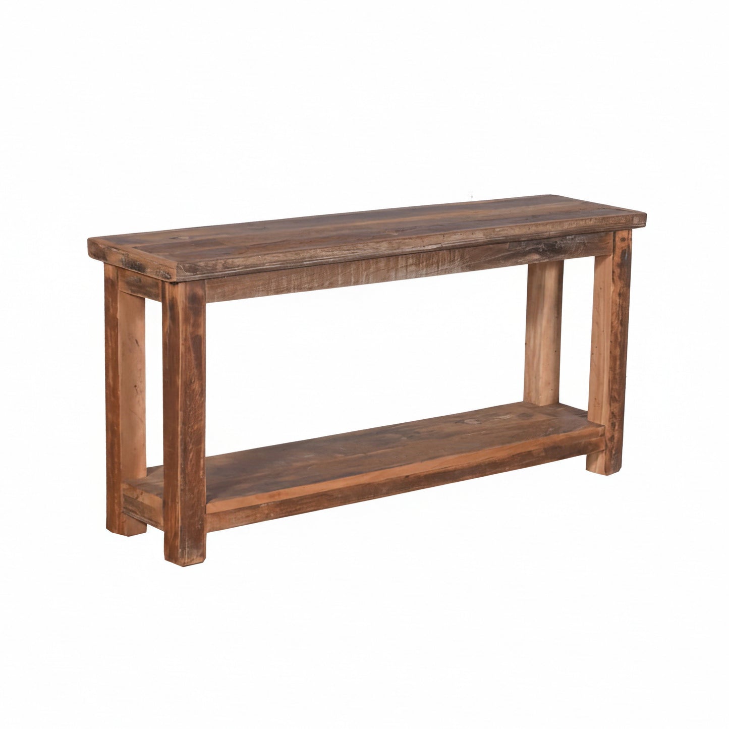 Sitzbank aus Holz mit Ablage 115cm