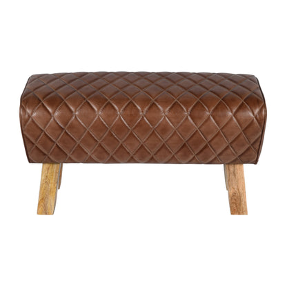 Bank >Mumbai< 86cm Premium Büffelleder mit Mangoholz -Farbe braun matt