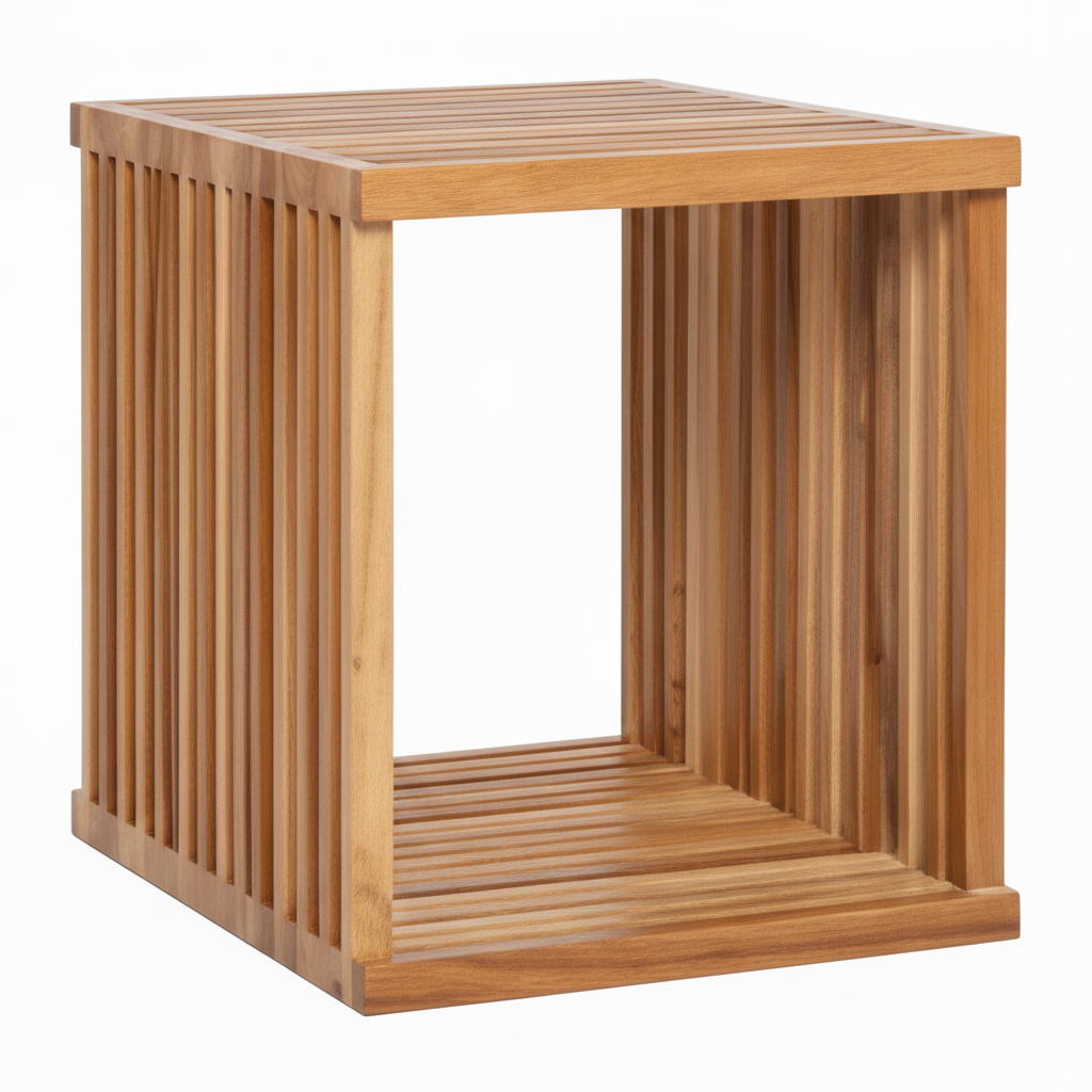 Regal Cube >Linea< Teakholz 40cm