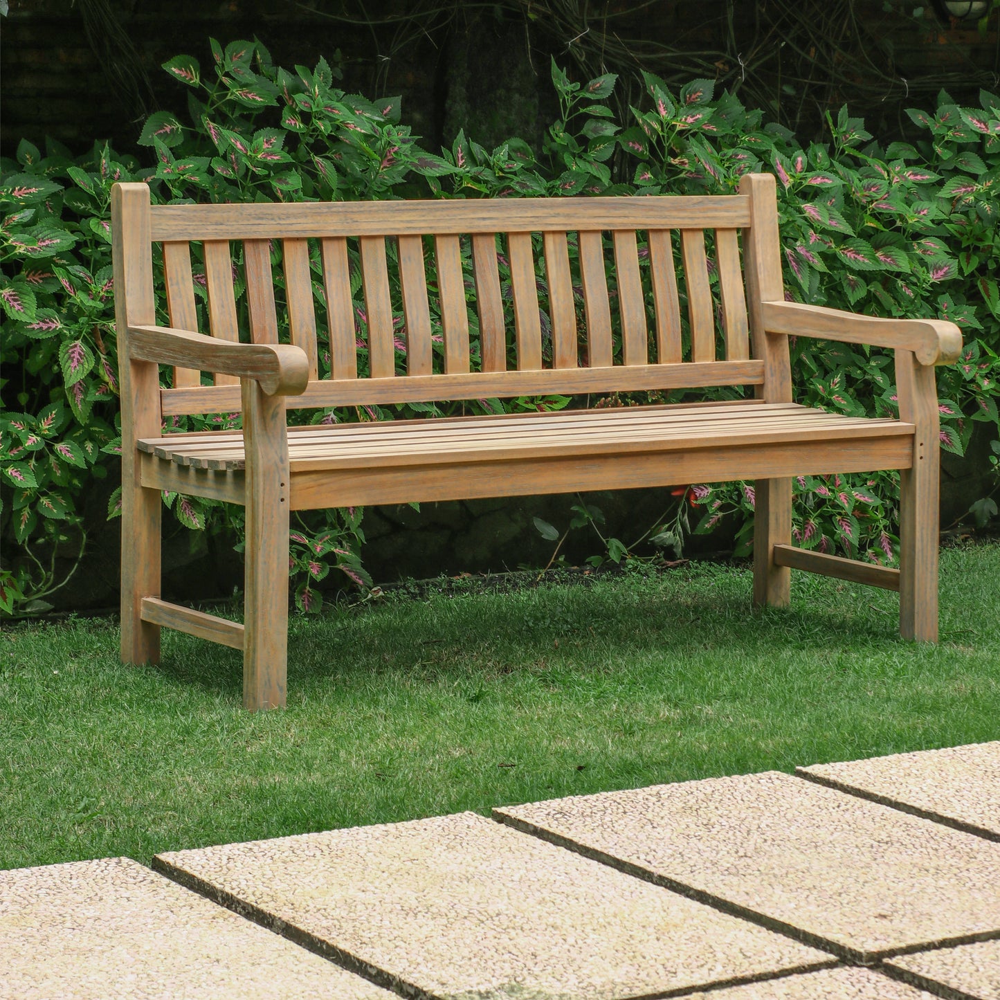 Gartenbank >Jamaica< Teakholz 120cm - Grey Wash
