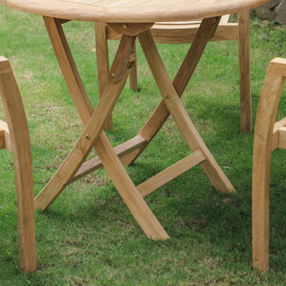 Gartentisch >Karimata< klappbar 70cm rund - Premium Teak