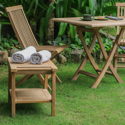 Beistelltisch  >Pajung< Gartenbank Hocker Teakholz
