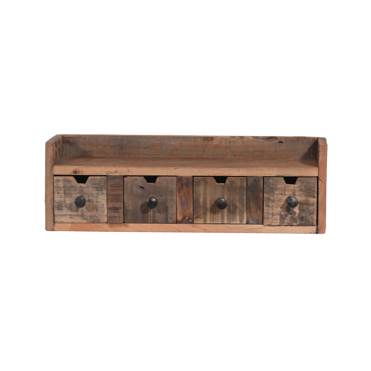 Wandboard aus Altholz mit 4 Schubladen