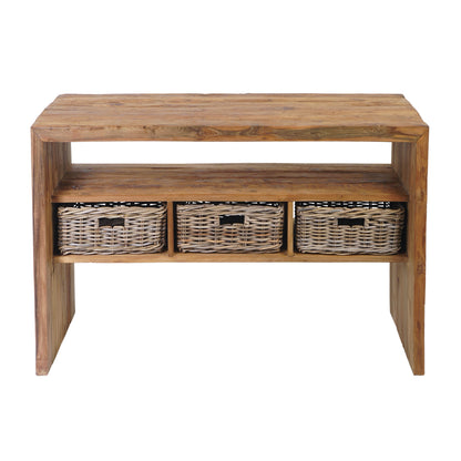 Waschtisch >Sumatra<  Teak mit Rattankörben - versch. Größen