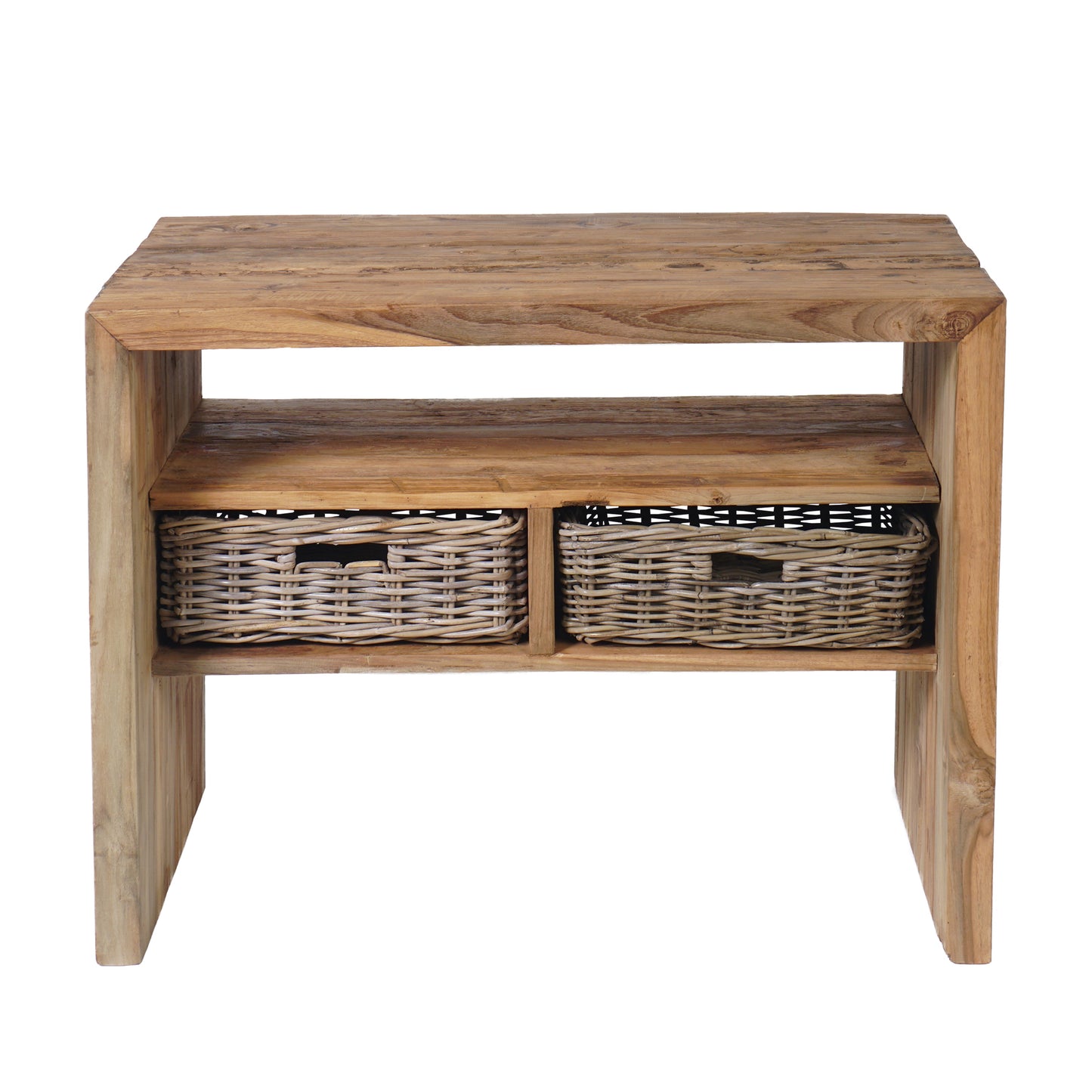 Waschtisch >Sumatra<  Teak mit Rattankörben - versch. Größen