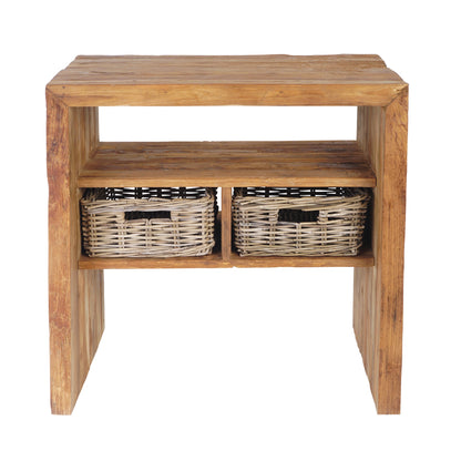 Waschtisch >Sumatra<  Teak mit Rattankörben - versch. Größen