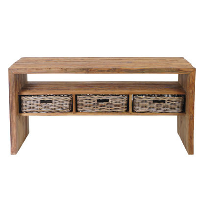 Waschtisch >Sumatra<  Teak mit Rattankörben - versch. Größen