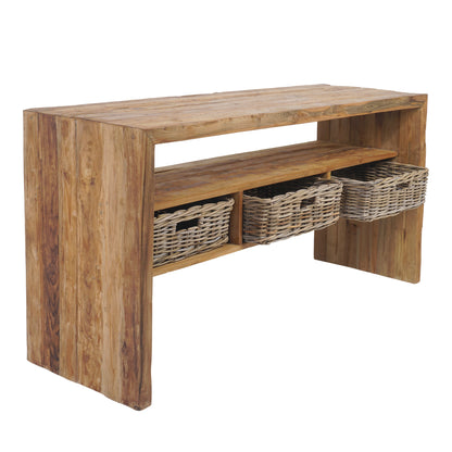 Waschtisch >Sumatra<  Teak mit Rattankörben - versch. Größen