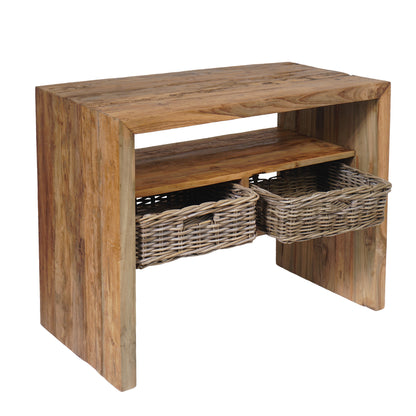 Waschtisch >Sumatra<  Teak mit Rattankörben - versch. Größen