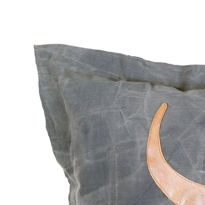 Canvas Kissen Leder Bullhead 70x100cm mit Stehsaum - versch. Farben